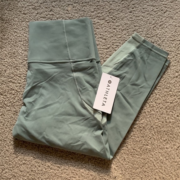NWT Athleta Stash Pocket Claol Colorblock 7/8 1X green - Picture 4 of 7